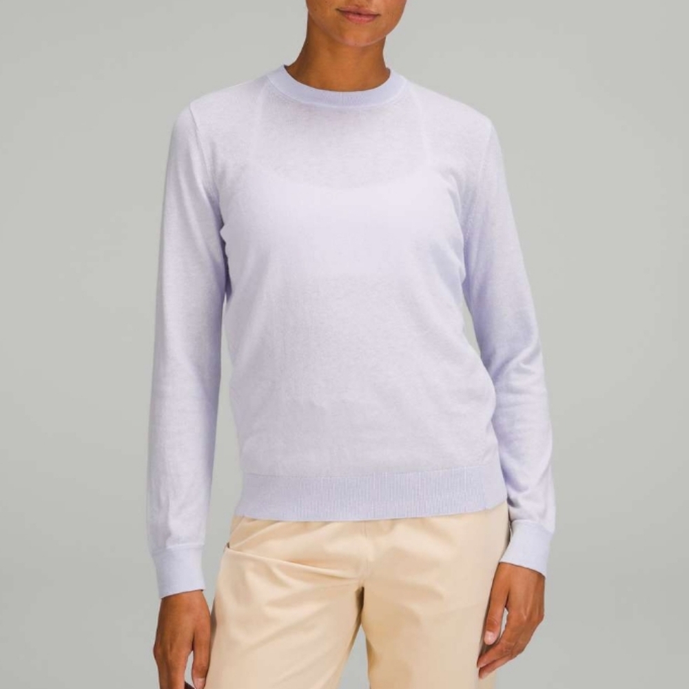Lululemon silk blend crewneck sweater pastel blue size 8 - Picture 7 of 7